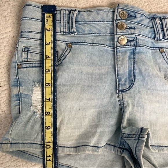 Blue Spice Distressed High Waist Button Denim Jean Shorts Blue Medium 5/6 - Picture 11 of 11